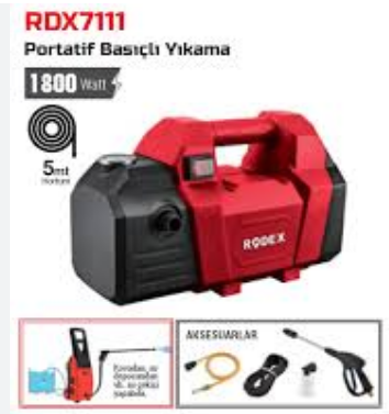 RODEX BASINÇLI OTO YIKAMA MAKİNESİ EL TİPİ (RDX7111)